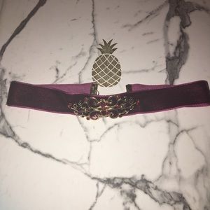 Red Velvet Choker with Gold Medallion